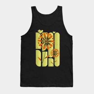 Rounded Shapes With Minimalist Flowers Tank Top